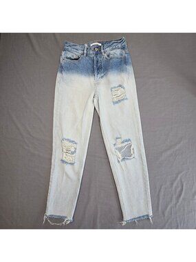 PacSun Womens Size 25 Ultra High Rise Slim Distressed Light Wash Denim Jeans